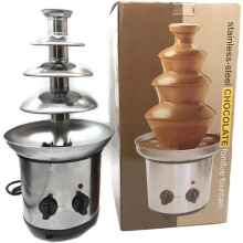 Chocolate Fountain, Stainless Steel 4 Tiers Chocolate Fountain Machine 1.8Kg Capacity