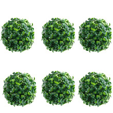 , 6 Pack 4 Inch Artificial Boxwood Topiary Plant Balls Decorative Faux Green Hanging for Home Decor Outdoor