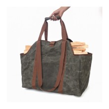 Firewood Tote Bag Tote Hand Bag Canvas Firewood Wood Carrier Bag Camping Outdoor Holder
