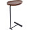 C Shaped Side Table, Walnut End Table for Sofa Couch Small Bedside Table Coffee Table Snack Table for Living Room Bedroom 5