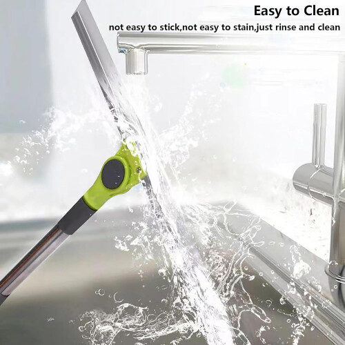 Floor Squeegee for Concrete  Tile Floor, with 51 Long Handle, Cleans 2