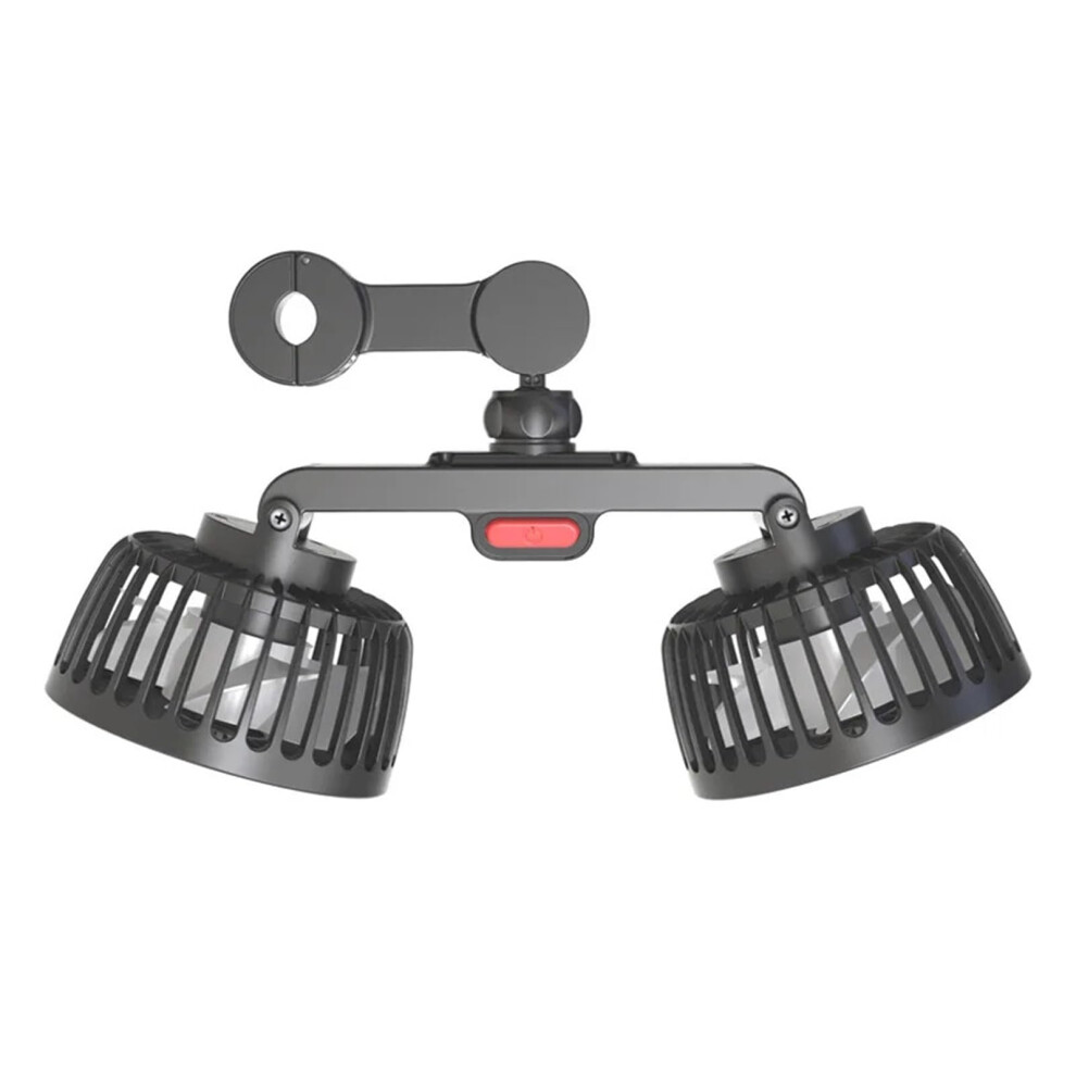 Usb Seat Back Dualhead Fan 360 Rotating, 3Speed Lownoise Cooling Fan With Adjustable Airflow 395291724545