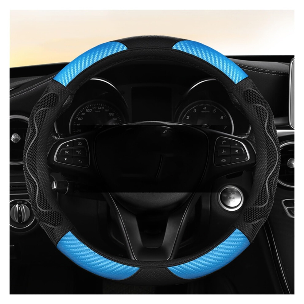 Car Steering Wheel Cover Set Universal Car Steering Wheel Cover Carbon Fiber Leather Ultrathin Fit Delicate Car Interior (Color : 2) 395291724798