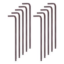 10pcs Ball End Hex Key Wrench 5mm S2 Steel LShape Extra Long Arm Hexagon Metric Wrenches Repairing Tool for Home Equipment Repair, Red