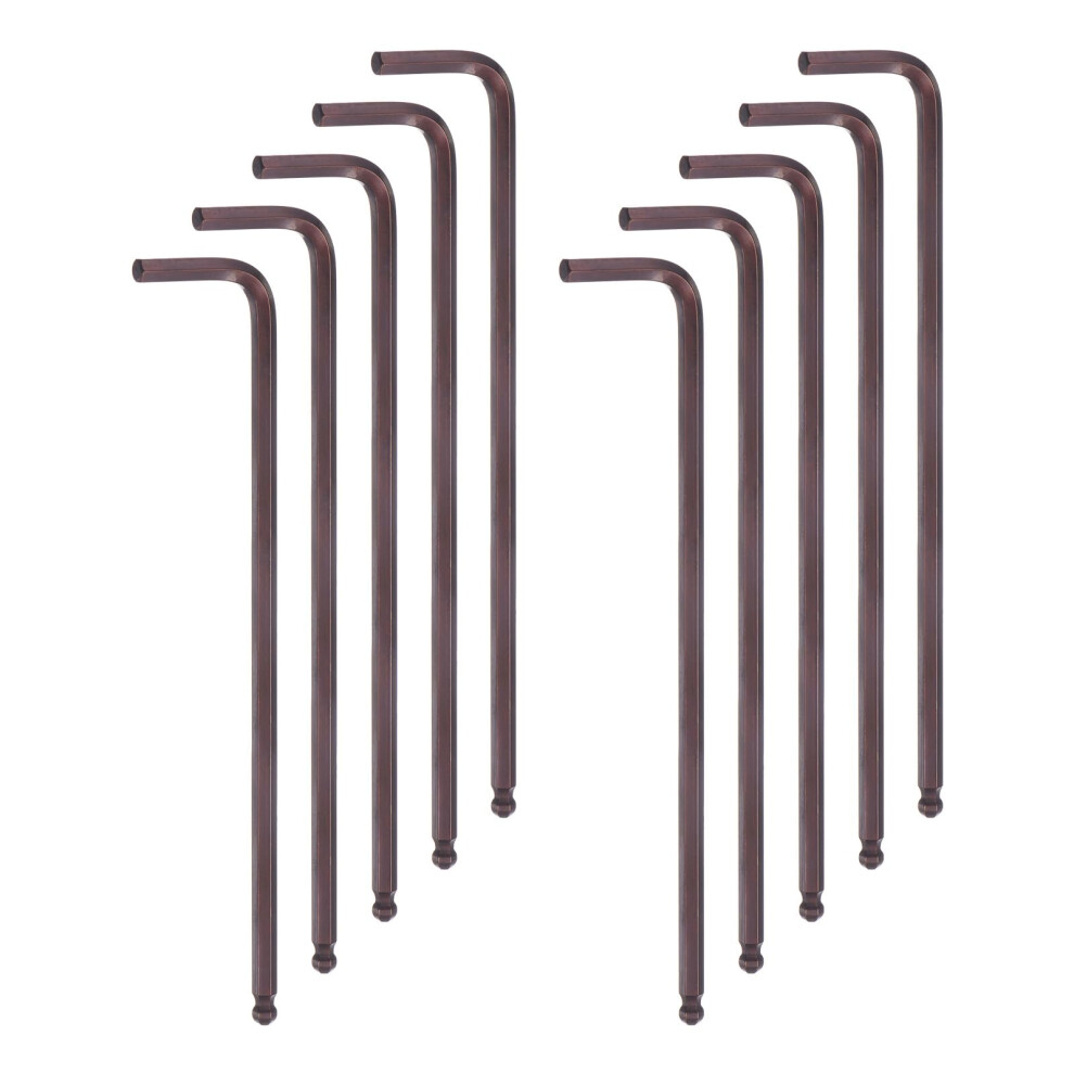 10Pcs Ball End Hex Key Wrench 5Mm S2 Steel Lshape Extra Long Arm Hexagon Metric Wrenches Repairing Tool For Home Equipment Repair, Red 395291726631