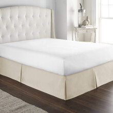 Astroo Linen 800 Thread Count Natural Cotton Luxurious Box Pleated Bed Skirt Easy Fit with 14 Inch Drop Length (King,)