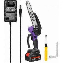 Scie d'elagage electrique portable 21V 8 pouces Petite trononneuse a bois a moteur sans brosse Outil de travail du bois a une main pour verger de jard
