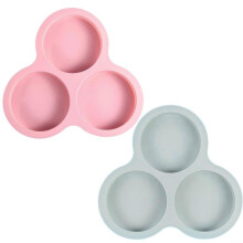 Reusable silicone egg mold for baking in air fryers,  for pancakes and muffins (Pink  Gray) Ref: 3646