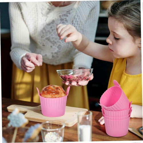 4 pieces silicone muffin molds for air fryer, reusable cupcake forms, easy to use, stackable, suitable for muffins and pudding, BPA. Ref: 1879 2