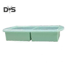(2Grids, green) Silicone Soup Freezer Tray with Flexible Lid BPA-Free Leak-proof Versatile Freezing Molds for Soups Sauces And Complementary Food