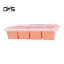 (4Grid, pink) Silicone Soup Freezer Tray with Flexible Lid BPA-Free Leak-proof Versatile Freezing Molds for Soups Sauces And Complementary Food