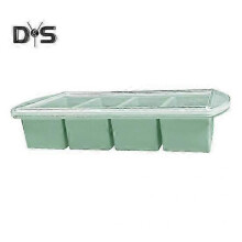 (4Grid, green) Silicone Soup Freezer Tray with Flexible Lid BPA-Free Leak-proof Versatile Freezing Molds for Soups Sauces And Complementary Food