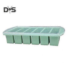 (6Grid, green) Silicone Soup Freezer Tray with Flexible Lid BPA-Free Leak-proof Versatile Freezing Molds for Soups Sauces And Complementary Food