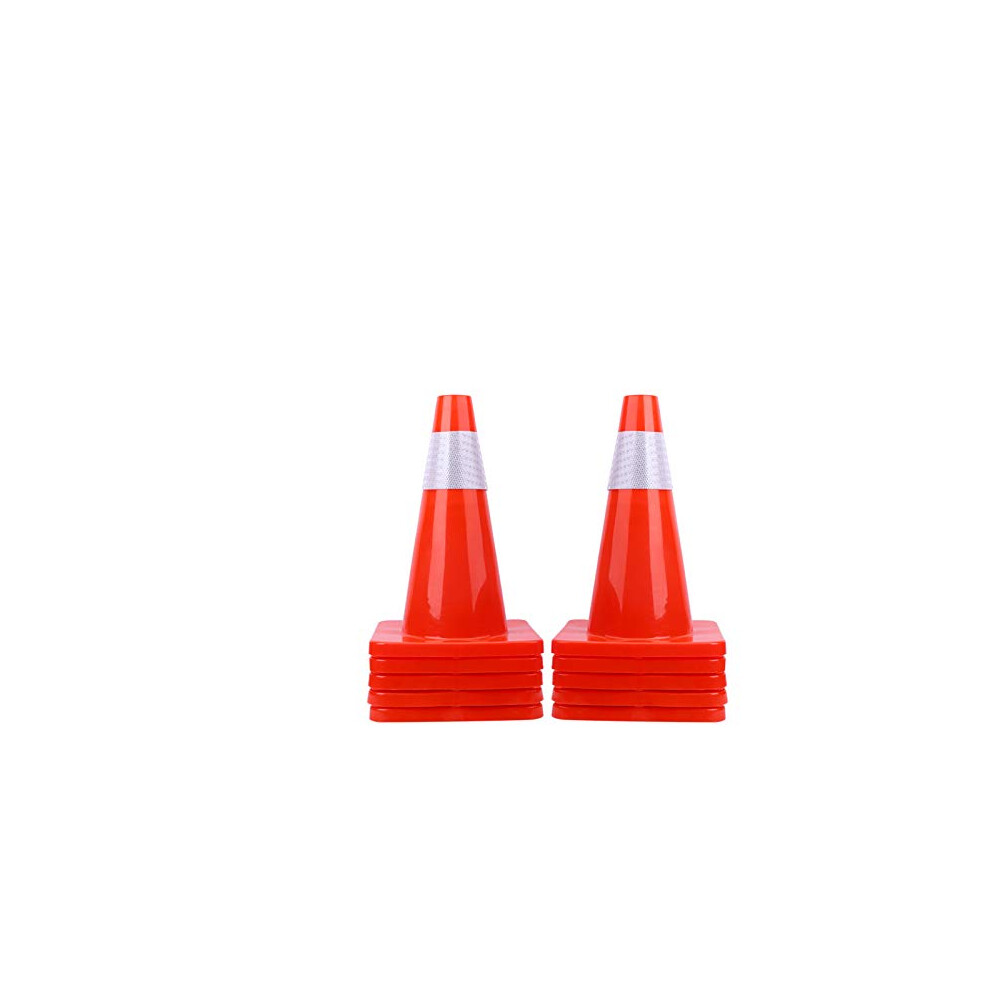 10 Pack 18' Traffic Cones Pvc Safety Road Parking Cones Weighted Hazard Cones 395291728369
