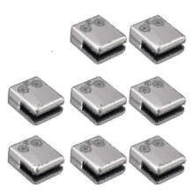 Glass Clamp, 8 Pack Stainless Steel Square Clamp 6-8mm Glass Clip Clamp Bracket Flat Back