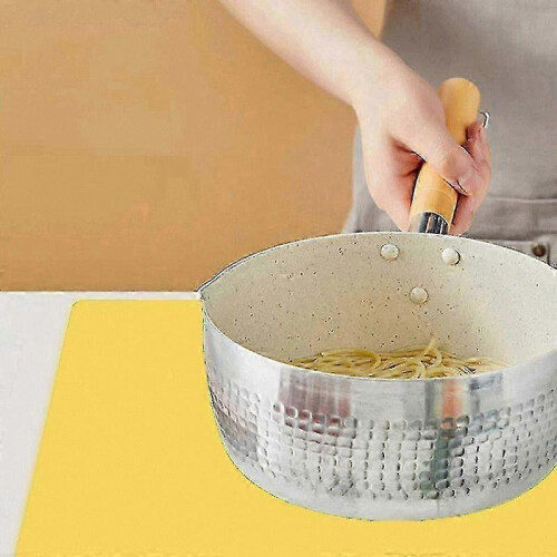 Heat-Resistant Silicone Mat for Counters, Non-Slip Large Desk Protector Pad, Yellow Kitchen Countertop Saver 2