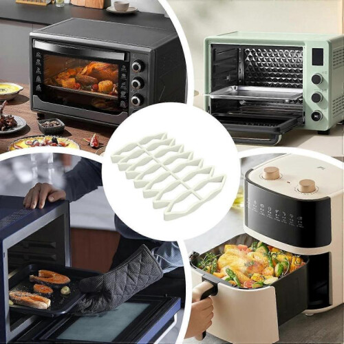 Temperature Resistant Oven Silicone Roasting Rack – NonStick Coating for Fish, Beige 2