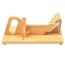 Sausage Slicer, Salami Guillotine Slicer, Wooden Manual Meat Slicer, Charcuterie Kitchen Cutter, Beige