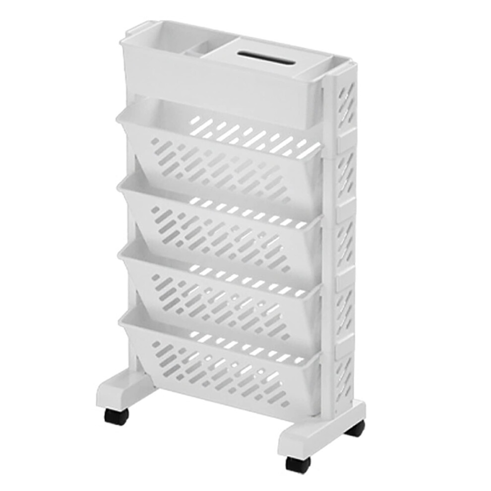 Health Gear 6 Tier Removable Movable Bookshelf, Mobile Unique Bookcase Utility Organizer Bookshelves for Home School (5 Layer)