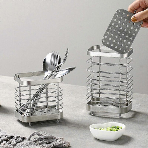 (A) Countertop Utensil Organizer with Drain Feature for Kitchen Sink Area 2