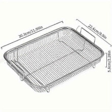 1pc, Fryer Basket for Oven, Stainless Steel Fryer Basket, Fryer Tray, Wire Rack Basket, Oven Crisper Basket, Stainless Steel Grill Basket, Air Fryer A