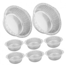 8Piece Aluminum Foil Baking Pans Round OilResistant Disposable Pans for Air Fryer and Camping Cakes and Desserts SpaceSaving and LeakProof