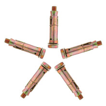 Versatile Expansion Bolts Set 5pcs M10x70 Zinc Coated Screws Strong Wedge Anchors for Masonry Drywall Install