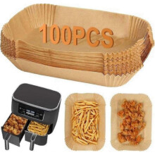 (16x4.5cm, Round) Disposable air fryer paper liners, 100 pieces, non-stick, oil-proof, high-temperature resistant, suitable for multiple scenarios