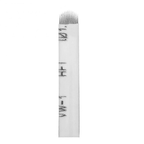 U Shape Eyebrow Tattoo Manual Microblading Semi Permanent Sterile Needle Pin Blade 10pcs 12Pins 2