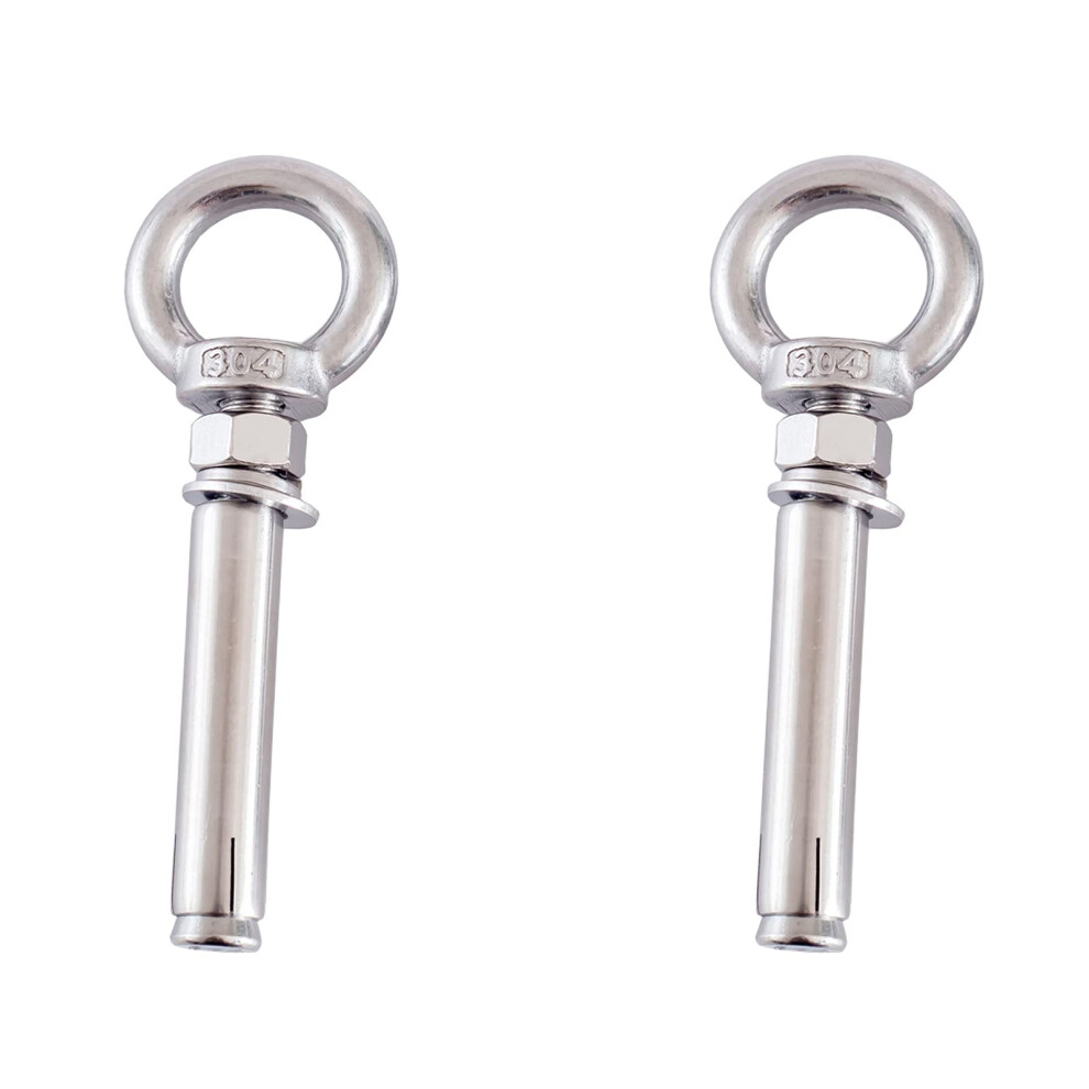 2 Pcs Ring Lifting Expansion Bolts With 304 Stainless Steel Anchor Bolt M850m8200mm Suitable For Concrete Wall,2 Pcs M8120mm 395291732335