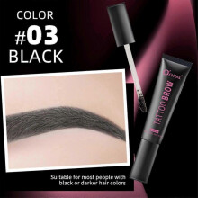 (black) Peel Off Eyebrow Gel, Brow Gel with Eyebrow Stamp Stencils, Semi-Permanent Colour Eyebrow Dye For Sparse Overplucked Eyebrows