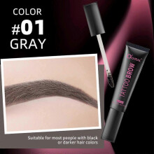 (grey) Peel Off Eyebrow Gel, Brow Gel with Eyebrow Stamp Stencils, Semi-Permanent Colour Eyebrow Dye For Sparse Overplucked Eyebrows