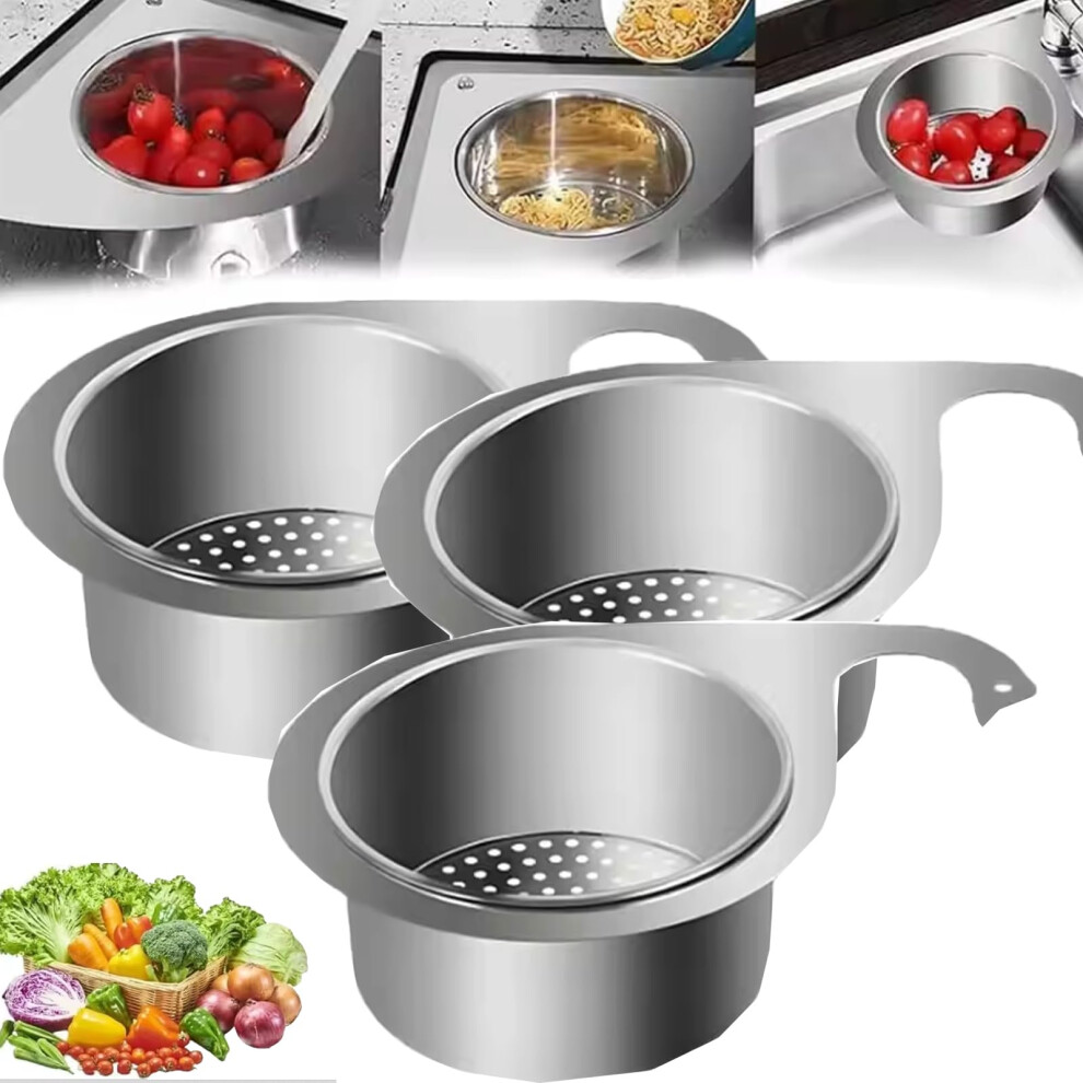 Js Swan Stainless Steel Drain Basket For Kitchen Sink,Swan Sink Strainer Basket (3Pcs) 395291732649