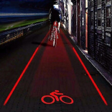 Bike Tail Light Beam Safety Warning Red 2 Laser+5 Led Cycling Warning Light - JA