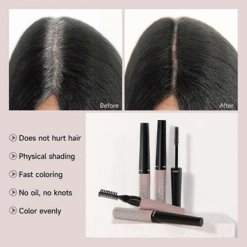 Root Touch Up Dark Brown - Waterproof & Sweatproof Hair Mascara for Grey Coverage & Beard Dye 2