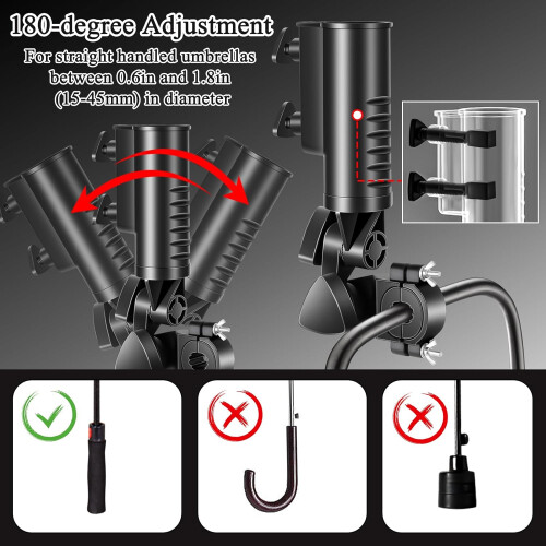180 Degrees Golf Umbrella Holder, Adjustable Angle Universal Super Strong Windproof 1