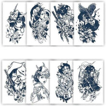 Flower Arm Juice Tattoo Stickers English Letters Men and Women Waterproof Lasting Simulation Herbal Temporary Tattoos-1