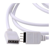 4Pin Connector Extension Cable Cord Wire RGB 5050 3528 Strip Lighting Connector Wire for 5050 3528 RGB Strip Light(White Wire,2.5m)