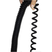 Spiral Telescopic Spring Coiled Cable Wire  Pure 4 Core Telescopic Shield Spiral Cable 22AWG