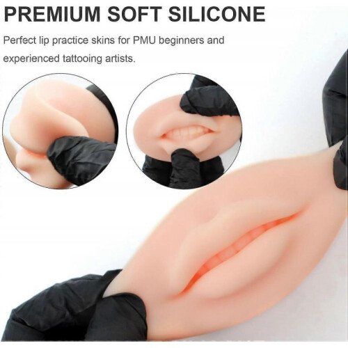 3D Open Mouth Silicone Lips Practice Skin and Teeth Semi-Permanent 1