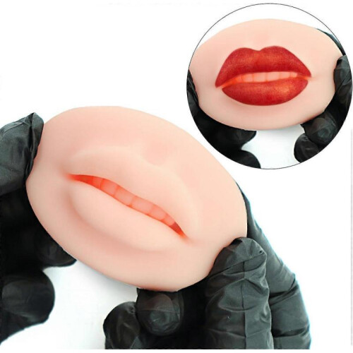 3D Open Mouth Silicone Lips Practice Skin and Teeth Semi-Permanent 2