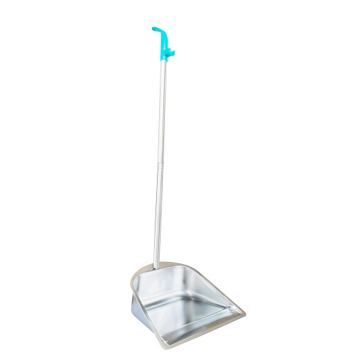 Dust Pan with Long Handled for Home, 33.5'' Stainless Steel Dustpan
