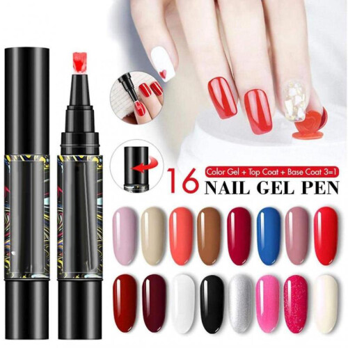 5 pcs One Step Semi-Permanent Nail Polish Pens 3 in 1 Gel 1