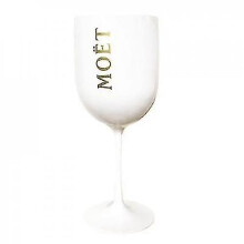 White Moet Plastic Acrylic Goblet Celebration Party Drink Wine Champagne Glass 401-500ml moet