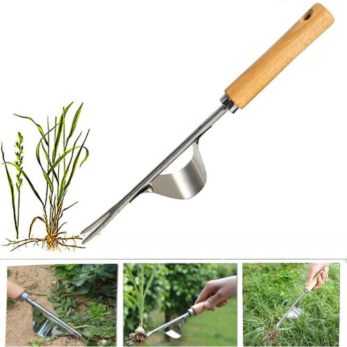 Garden Weeder Hand Tool,Ergonomic Weeding Tools,Stainless Steel Base - Easy Weed Removal