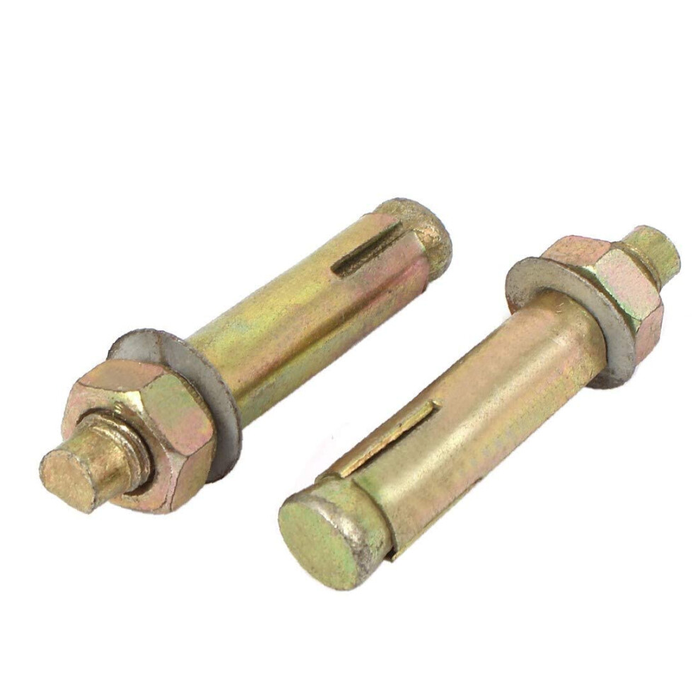 M12x75mm Yellow Zinc Plated Iron Hex Nut Anchor Expansion Sleeve Bolt Screw 2Pcs (Color : Multiple Colors) 395291734742