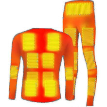 Men"s Heated Underwear Winter Usb Electric Heating Suit Ski Tops Pants