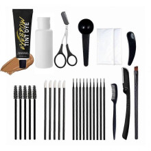 Instant Eyebrow Tint, Natural Semi-Permanent Eyebrow Dyeing Kit for 4-6 Weeks Long Lasting and Home Use, 3 Colors