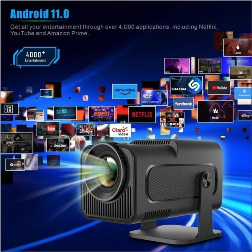 Προβολέας 4K Android 11 1080P, 300 ANSI, Dual Wi-Fi 6, Bluetooth 5.0, Dragless Projector 1