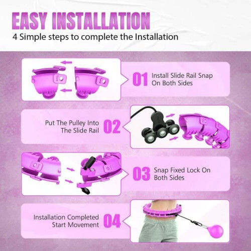 AUDBURN Hula Hoop Fitness Hoop – Έξυπνο και Ρυθμιζόμενο Στεφάνι Μασάζ – Ροζ 1